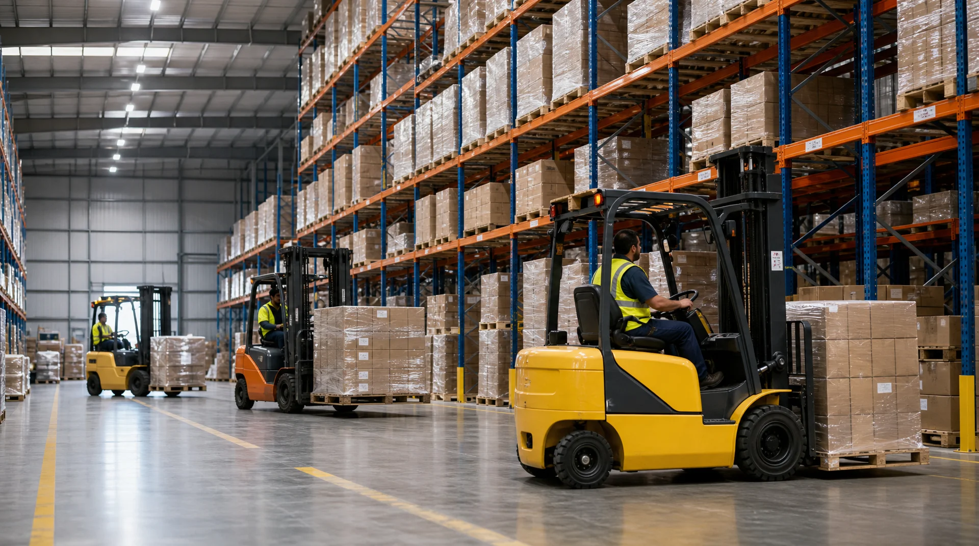 Forklifts and warehouse material handling equipment at Australian industrial facility