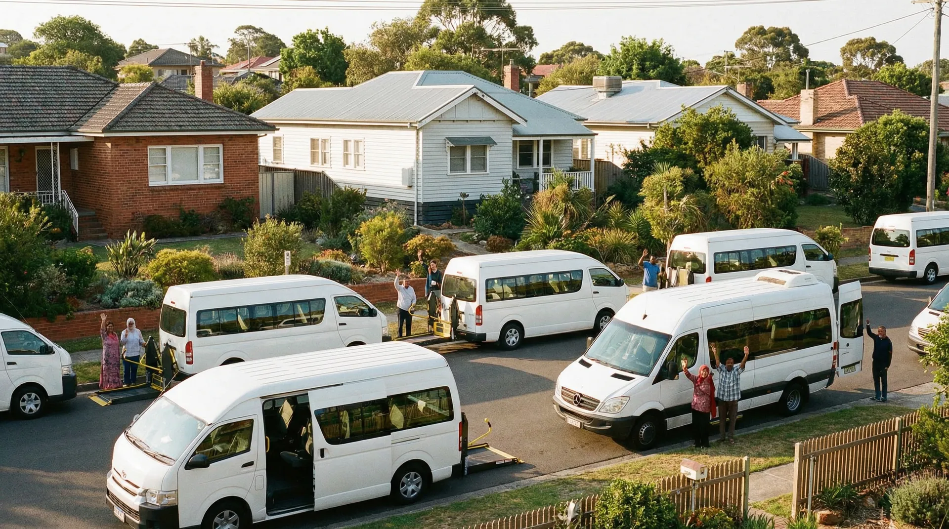 Community service vehicles at Australian municipal facility