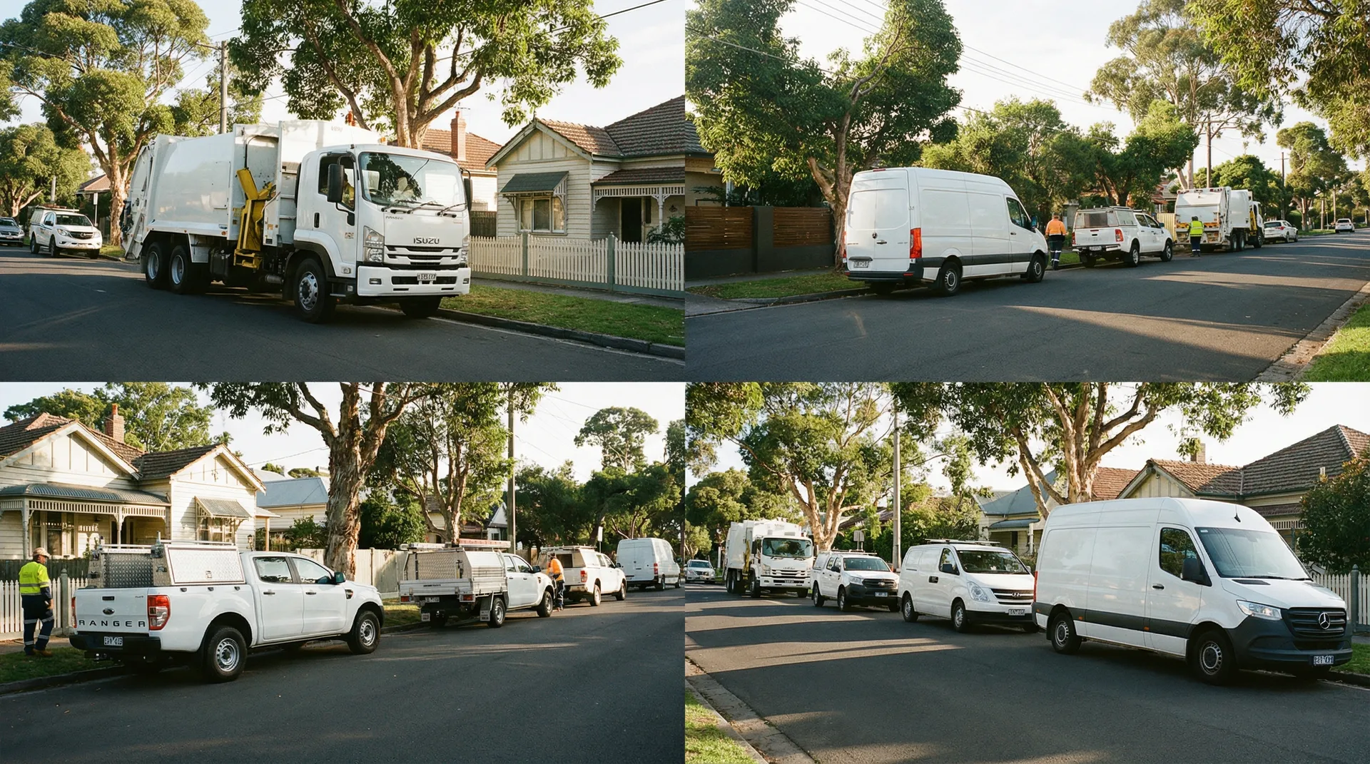 Council fleet vehicles and municipal equipment at Australian local government depot