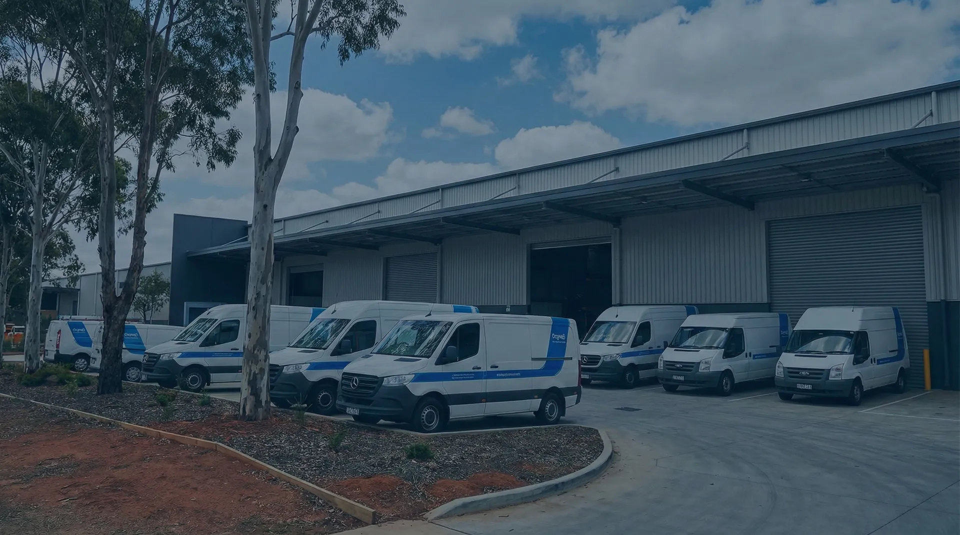 Delivery fleet vehicles on the road