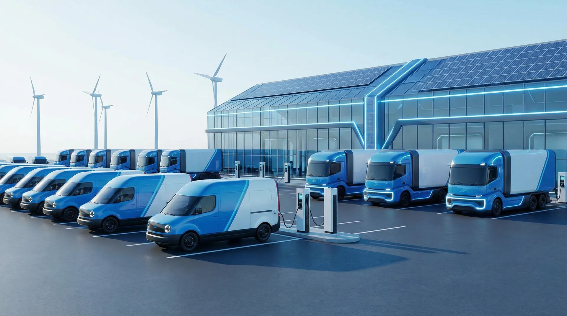 Modern fleet vehicles with advanced telematics technology