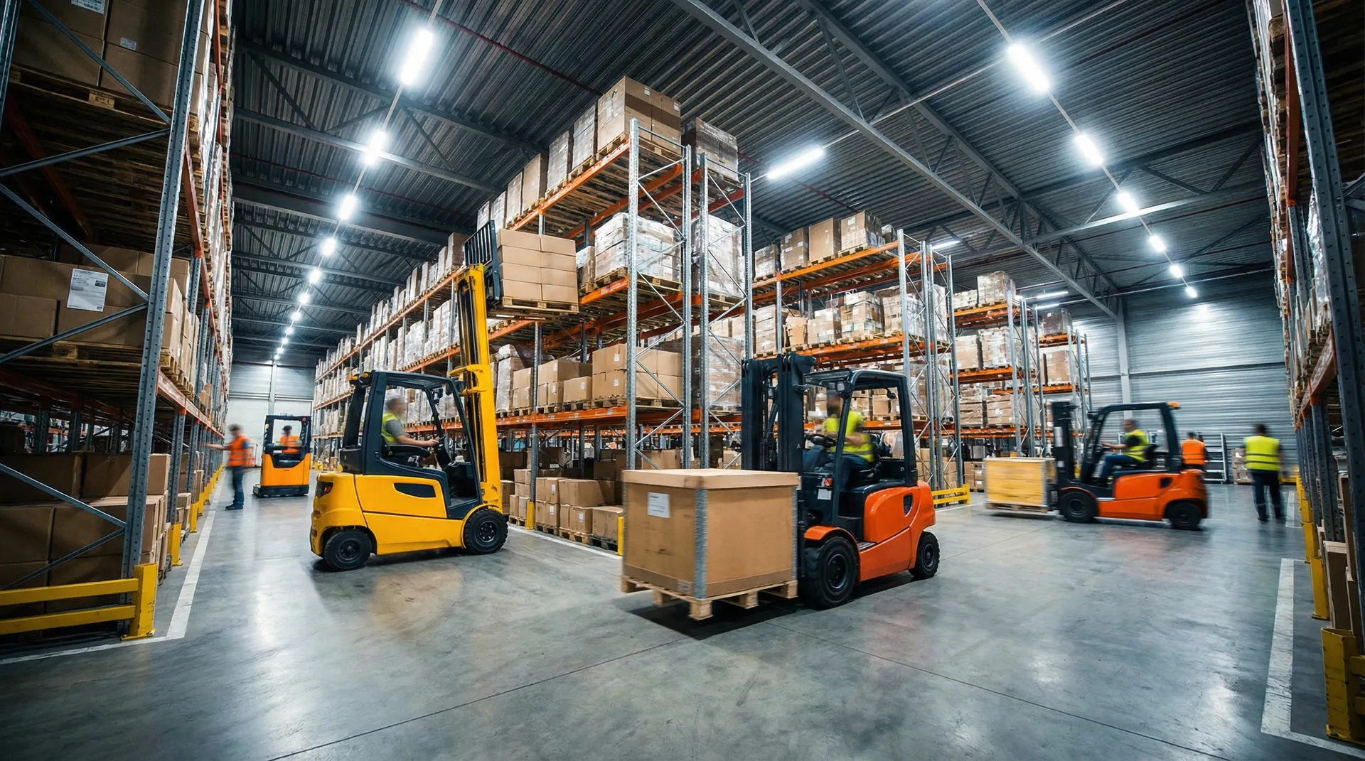 Forklifts and warehouse material handling equipment at Australian industrial facility