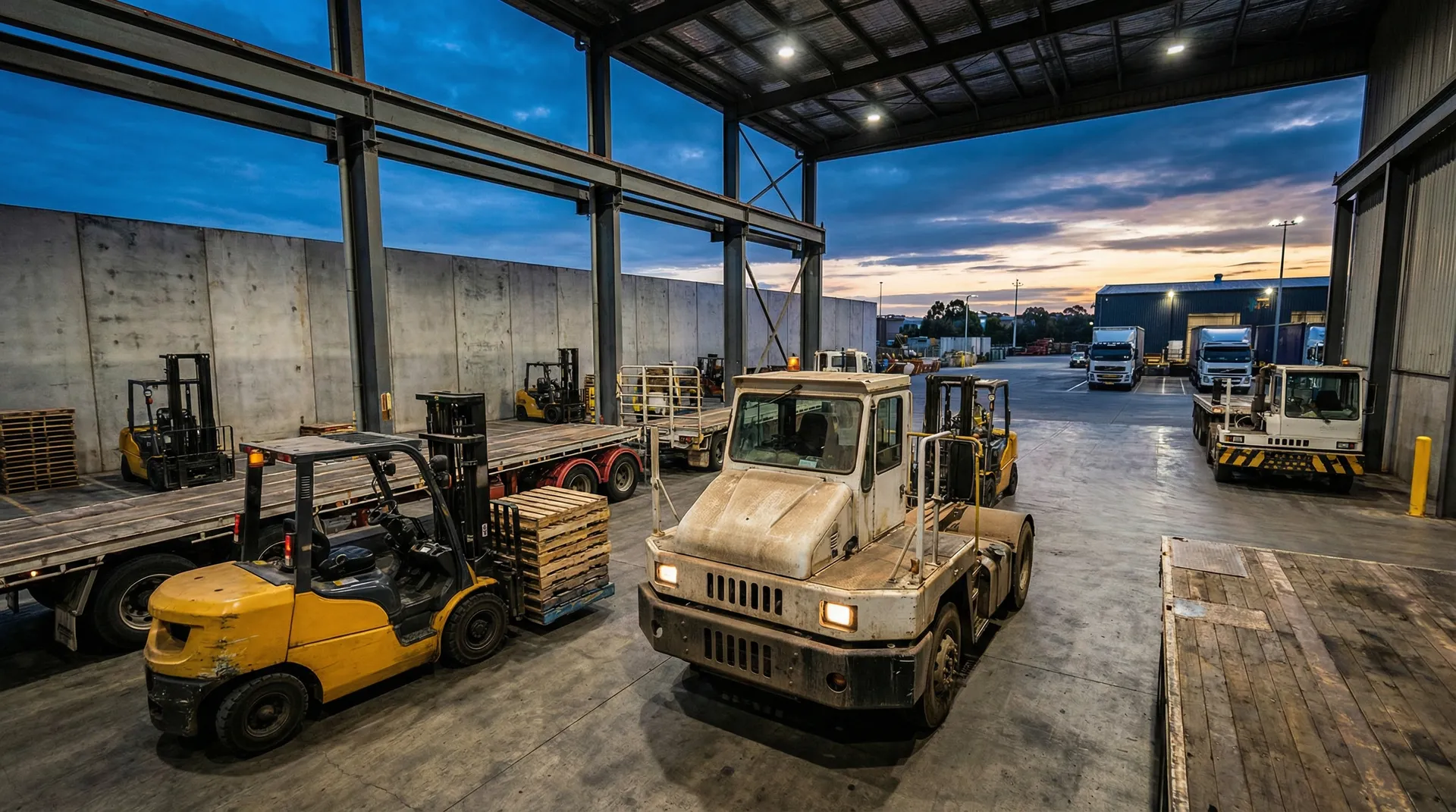 Manufacturing plant vehicles and industrial fleet at Australian factory