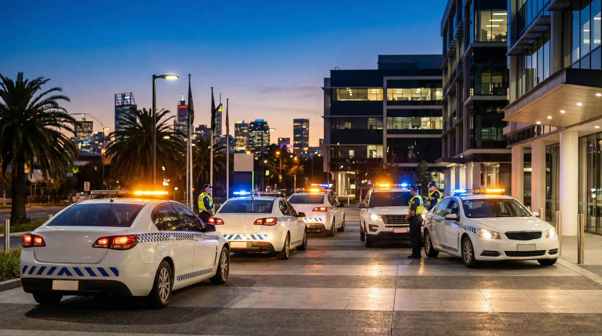 Security patrol vehicles and response fleet at Australian monitoring facility