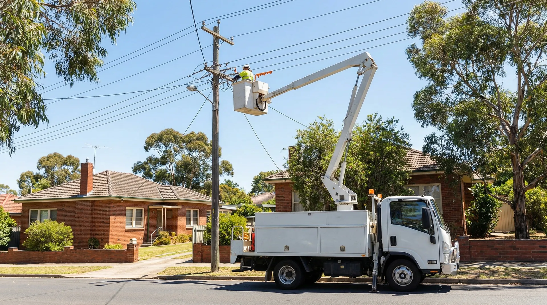 Utility service vehicles and infrastructure fleet at Australian field location