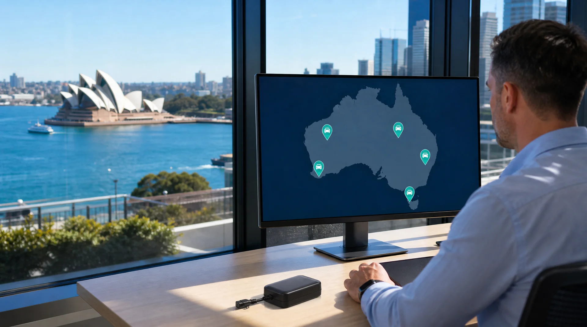 Australian fleet vehicles on the road with live GPS tracking and operational visibility context