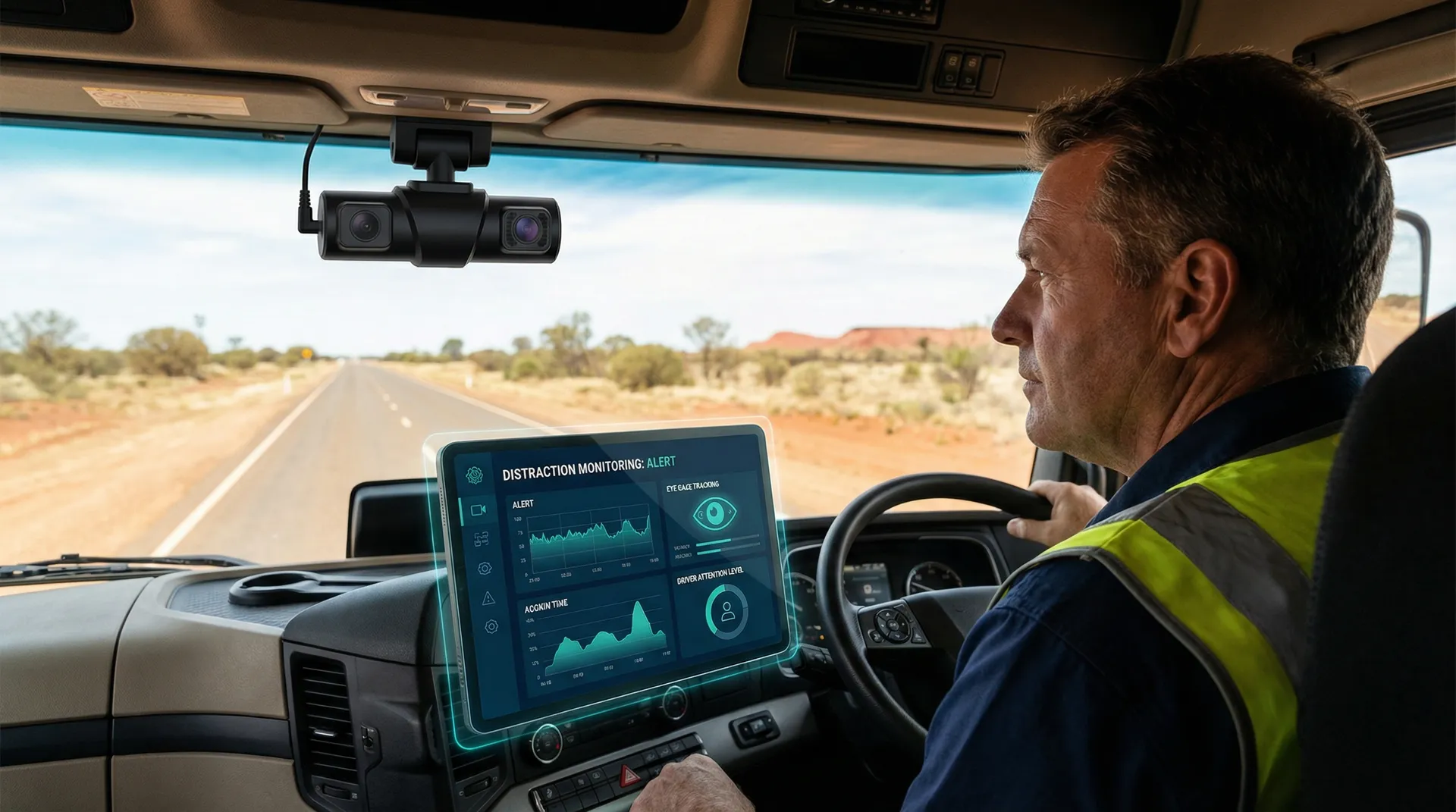 AI distraction detection system identifying mobile phone use, smoking, and eyes-off-road events while driving