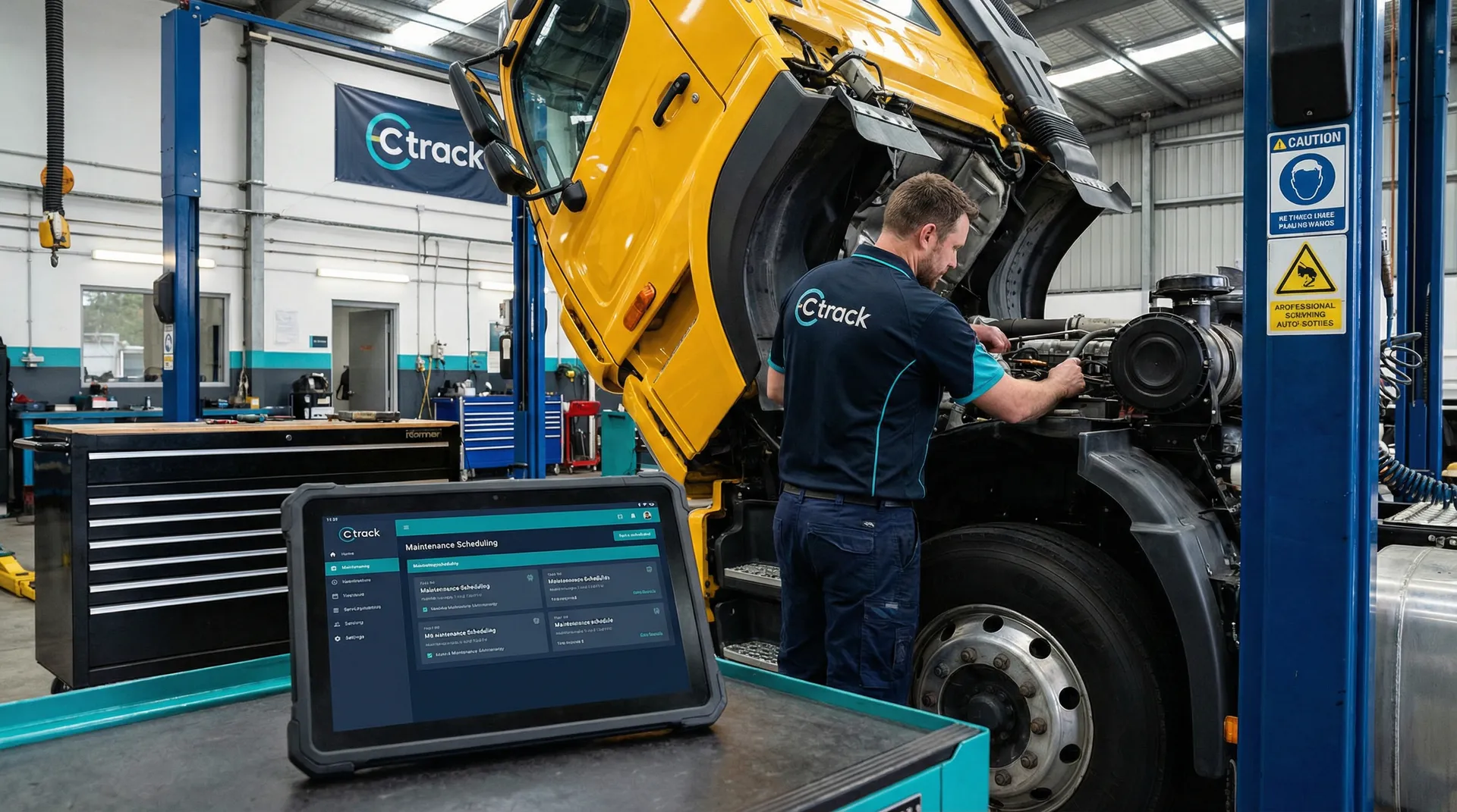 Fleet maintenance scheduling system with automated service reminders and vehicle health diagnostics