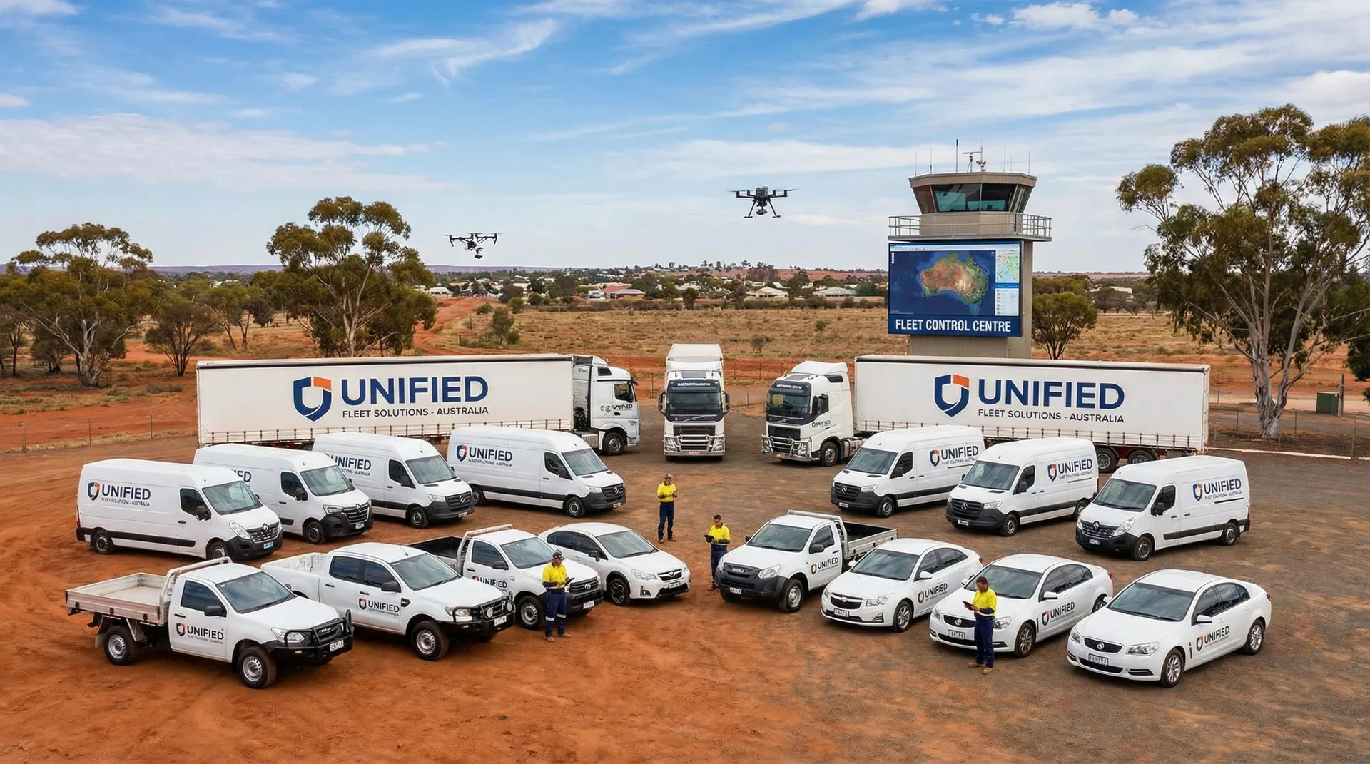 Mixed fleet management platform tracking cars, trucks, and heavy vehicles on a single unified dashboard