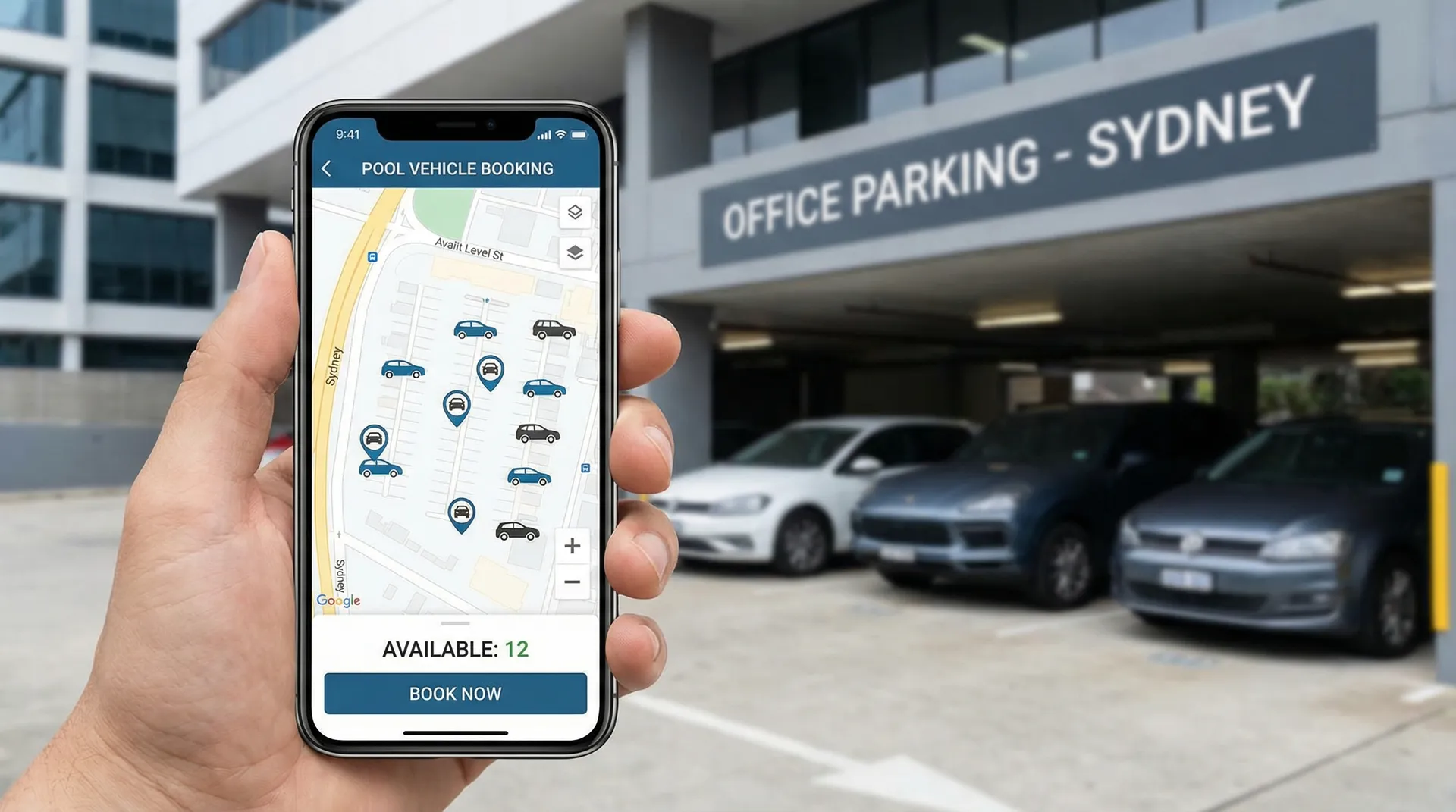 Pool vehicle management system with booking calendar and automated key allocation for shared fleet vehicles