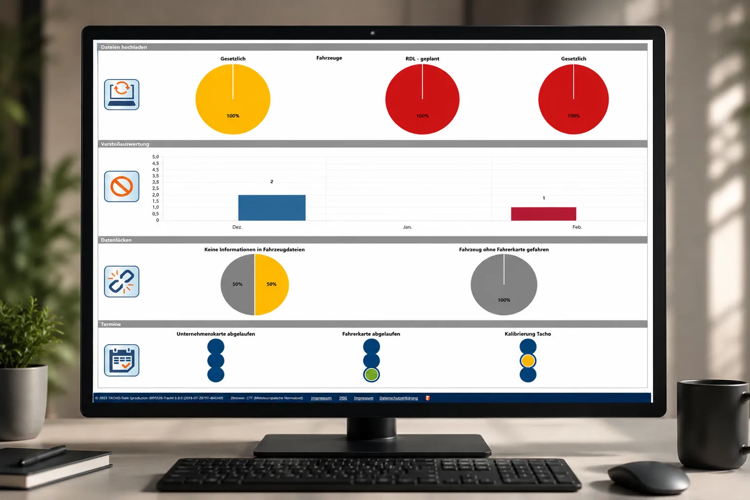 Crystal-Plattform auf Desktop und Mobilgerät mit deutscher Live-Karte und Fahrzeugstatus