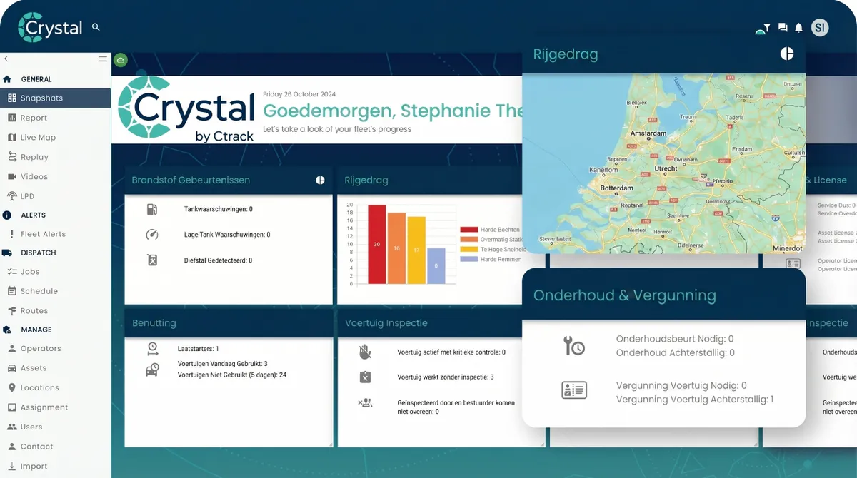 Beoordeel bedrijfskritieke gegevens met wagenparkrapportages | voertuigtracking