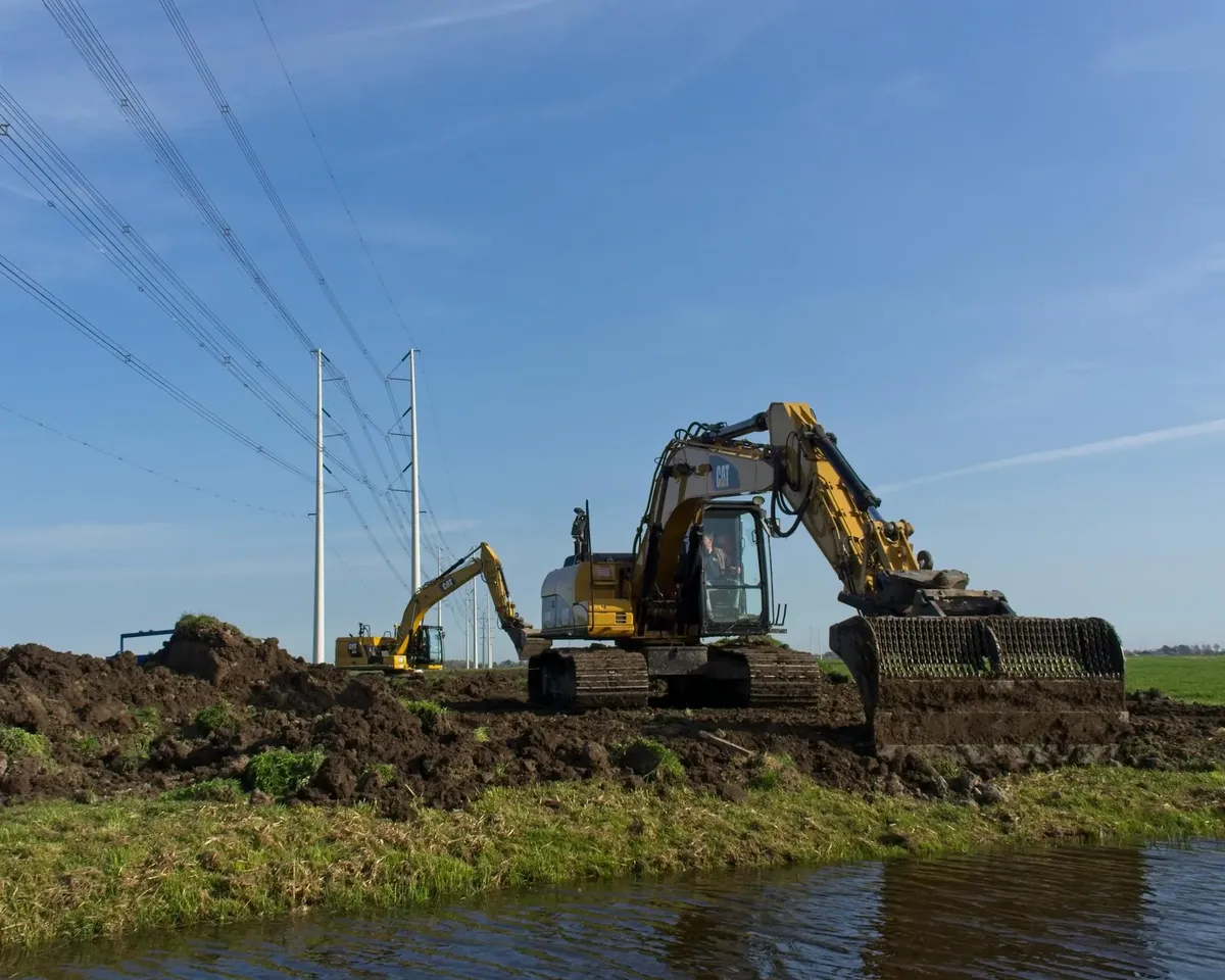 Graafmachines op een bouwlocatie als waardevolle assets