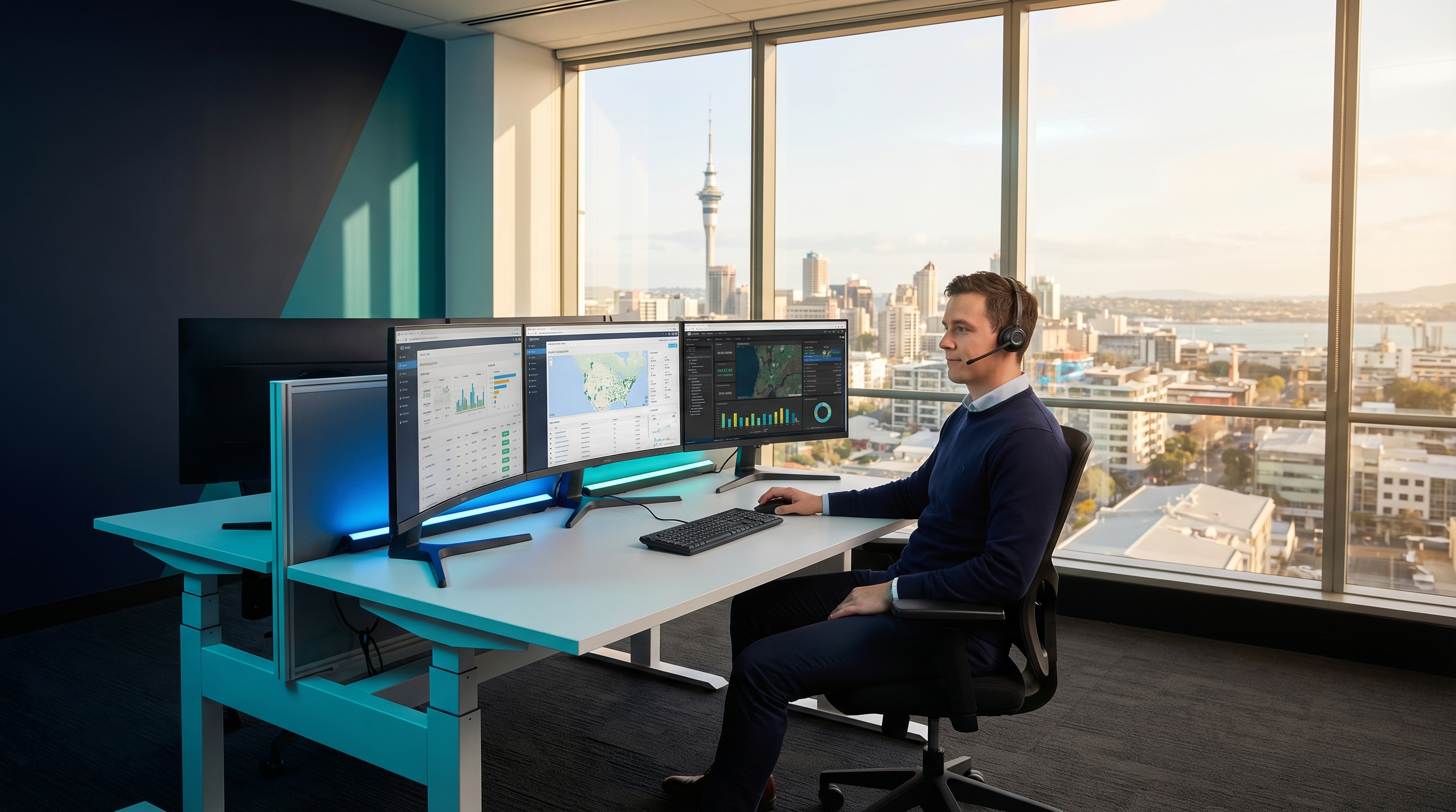 Ctrack support team backing New Zealand fleet vehicles from a depot yard
